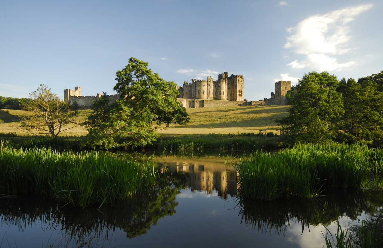 The river Aln next to Alnwick Castle