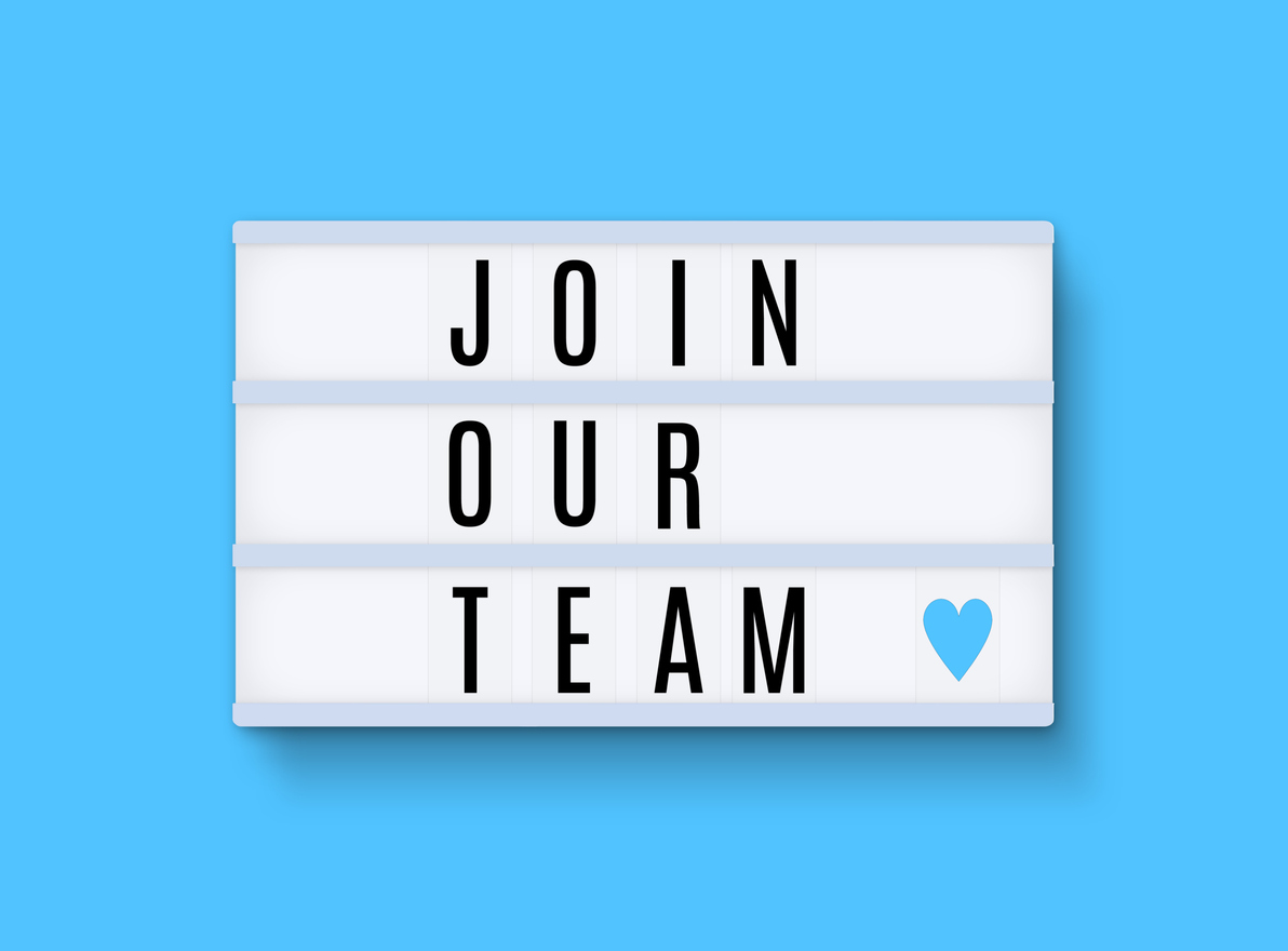 Teamwork join our team message lightbox