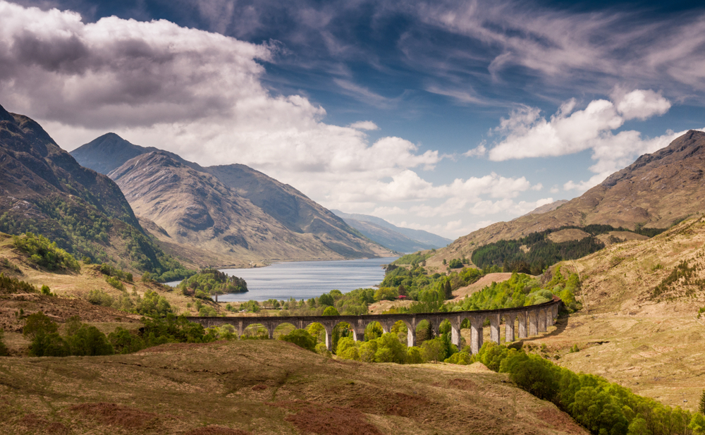The,Glenfinnan,Viaduct,Carries,The,West,Highland,Railway,Line,High