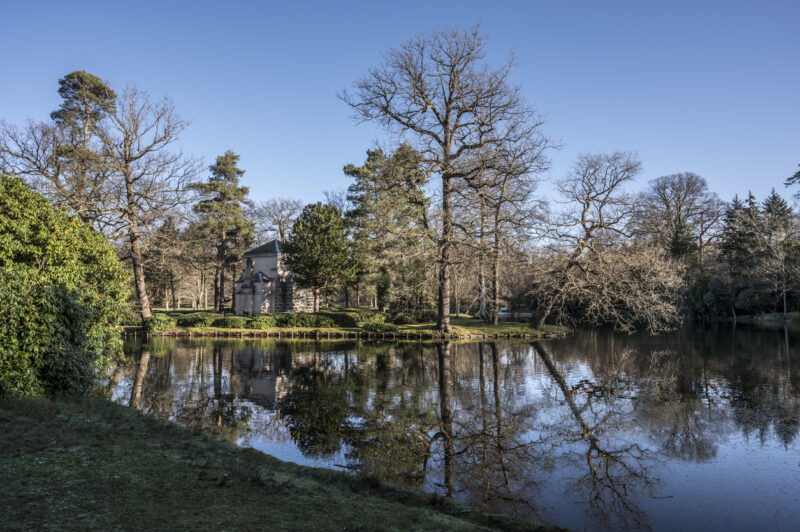 Lake at Claremont gardens in Esher Surrey