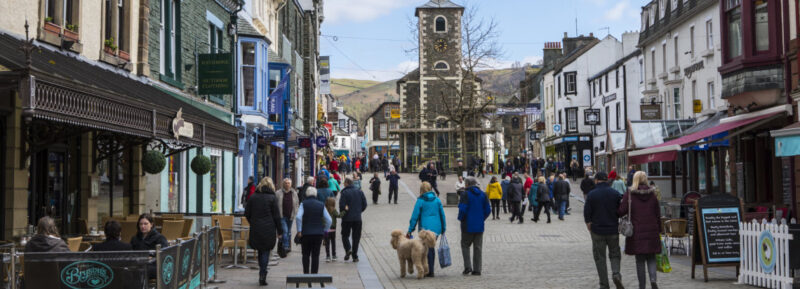 Busy high street in Keswick
