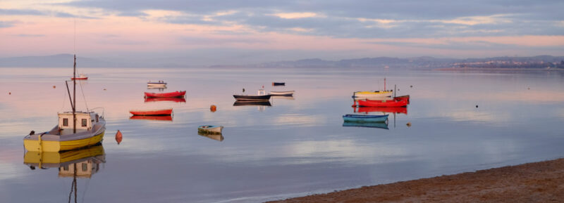 Boats on a lake