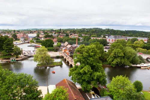 View from above of Stratford-Upon-Avon
